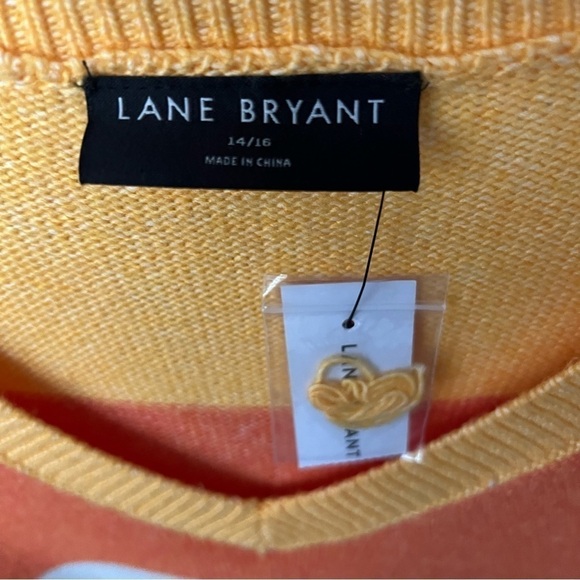 Lane Bryant Women’s Multicolored Striped V-Neck Tunic Pullover Sweater Sz 14-16 - Picture 5 of 8